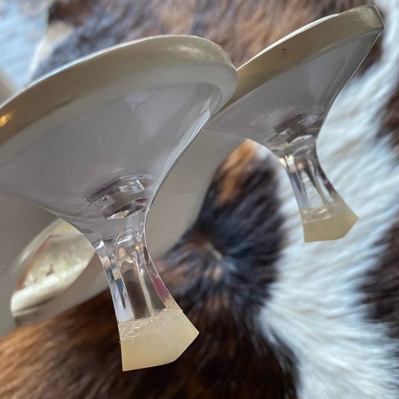 Cult Gaia Uma Pearl Fringe Slide Sandal SZ 37 - Clear PVC Heel - Picture 7 of 13